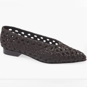 Madewell Dark Carob Ruth Woven Leather Ballet Flats